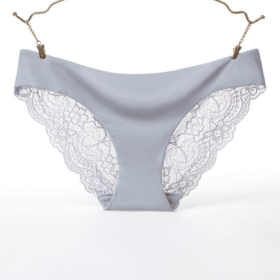 Lace ladies low waist briefs (Option: light gray-M)