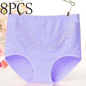 Lace-up hip briefs (Option: 8pcs Purple-M)