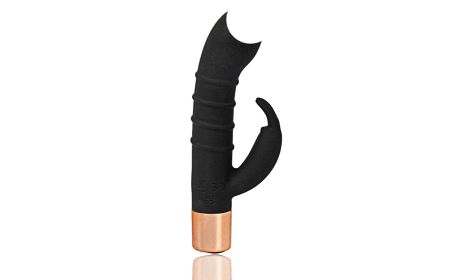 G-Spot Rabbit Vibrator with 7 Frequencys Clit Stimulation Dual Motor Vibration (Color: Black)